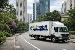 caminhão de mudança profissional em São Paulo realizando transporte