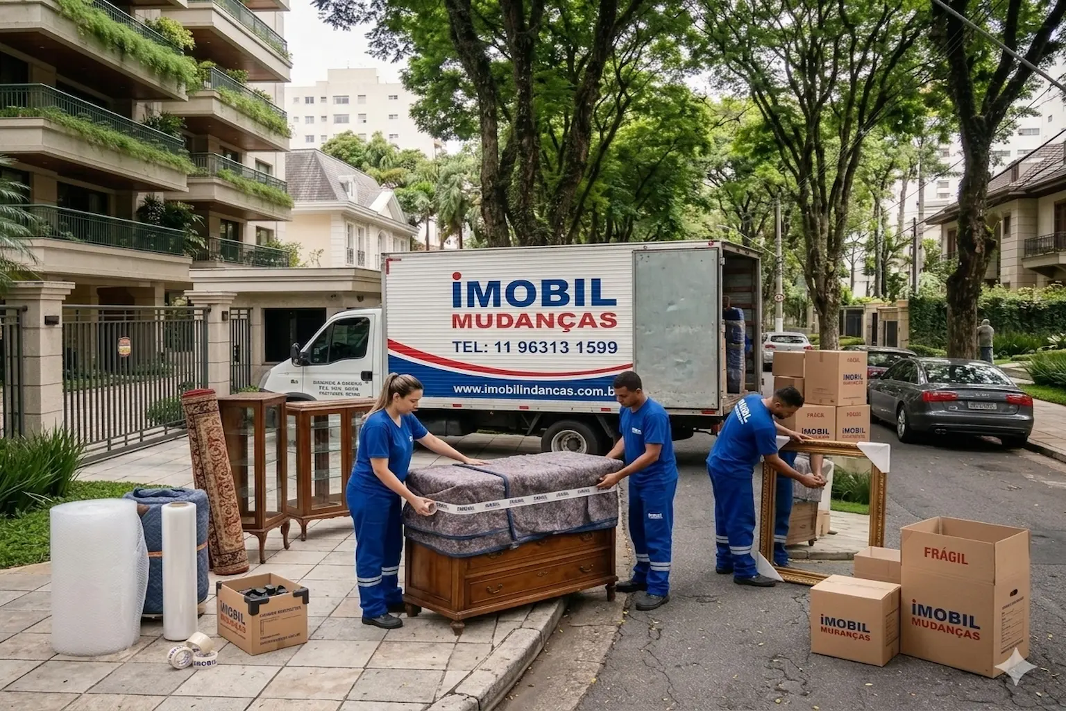 equipe realizando mudança residencial em higienópolis