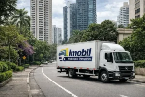 caminhão de mudança profissional realizando transporte em São Paulo