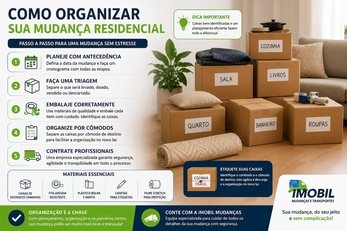 como organizar mudança residencial em São Paulo com caixas e planejamento