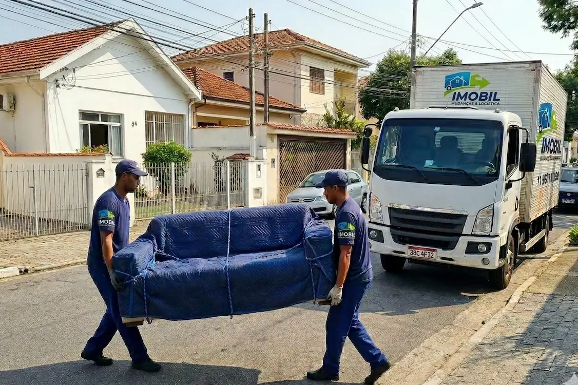 empresa de mudança em São Bernardo realizando transporte seguro de móveis