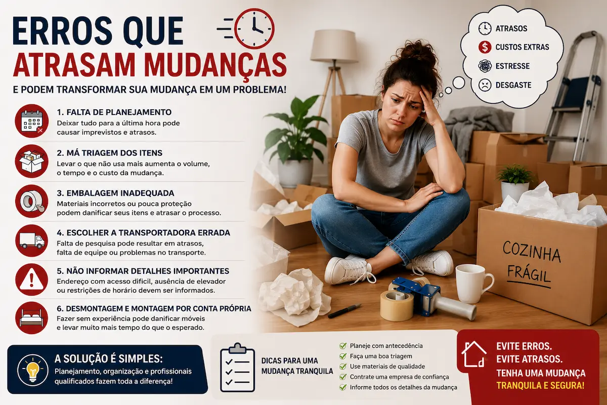 problemas que atrasam mudança residencial com caixas fora de ordem