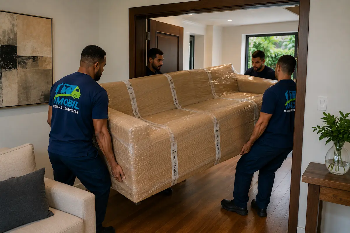 Sofá grande passando pela porta em São Paulo com cuidado no encaixe