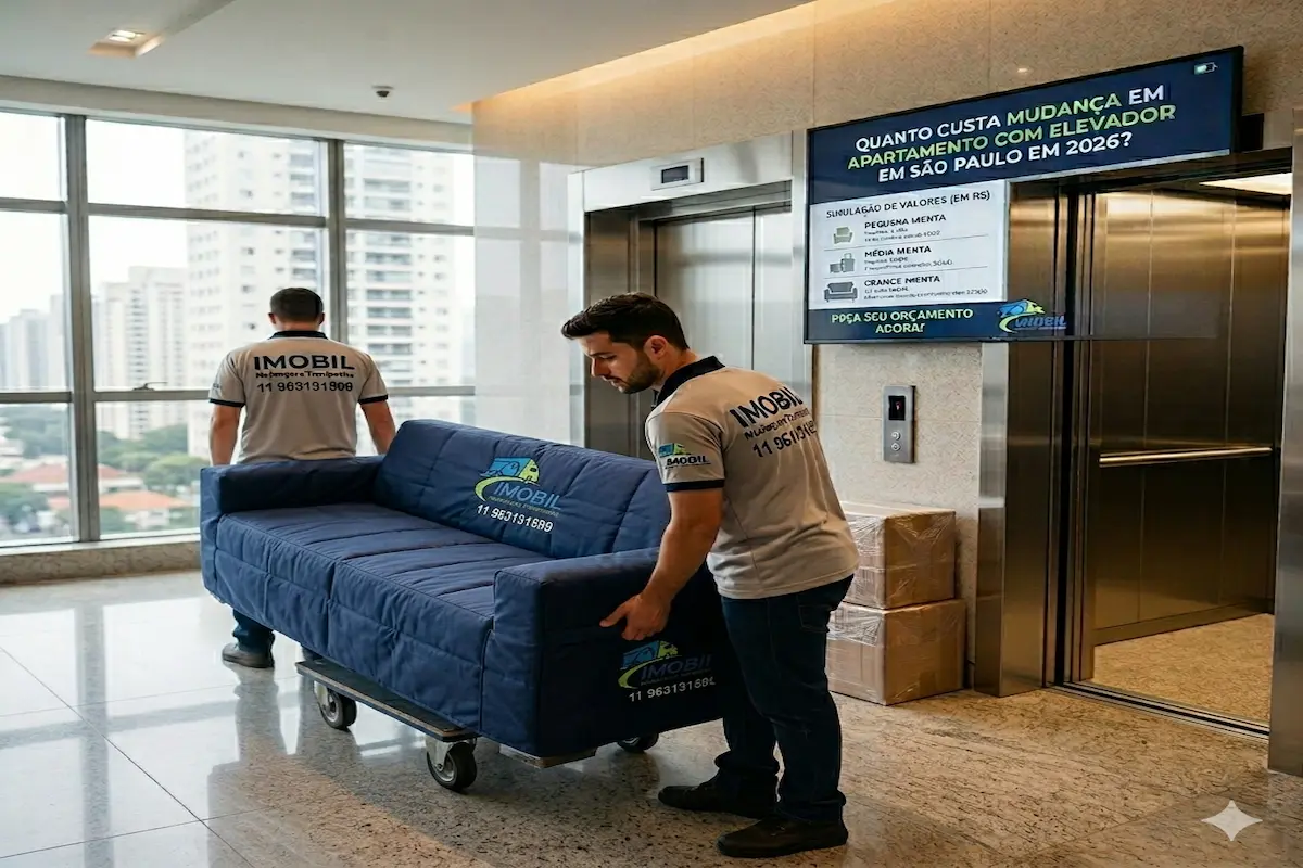 Preço de mudança em apartamento com elevador em São Paulo 2026 estimativa visual