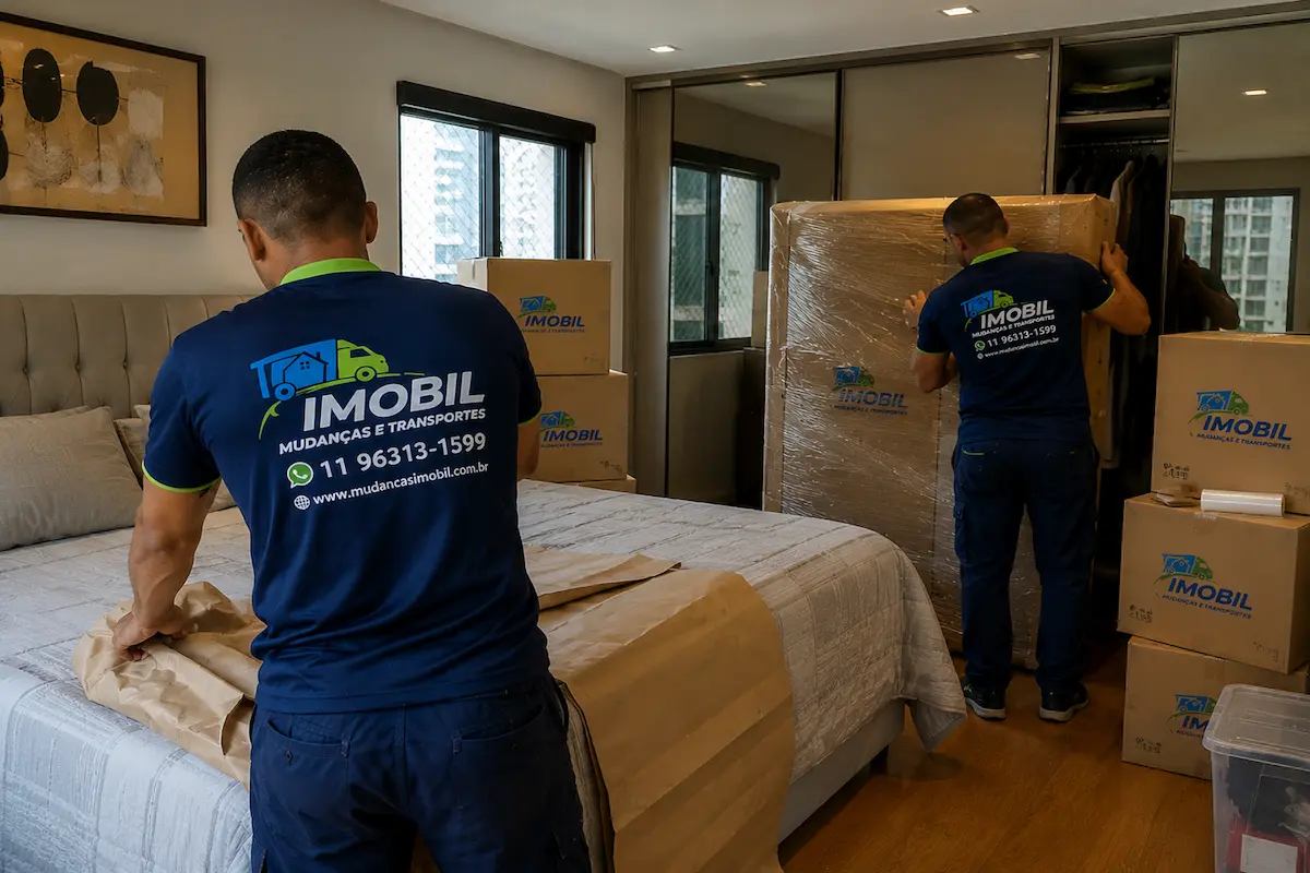 Embalagem de quarto para mudança residencial